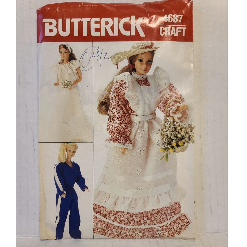 Butterick Fashion‎ 11 1/2" Doll Clothes Pattern #4687 Vintage